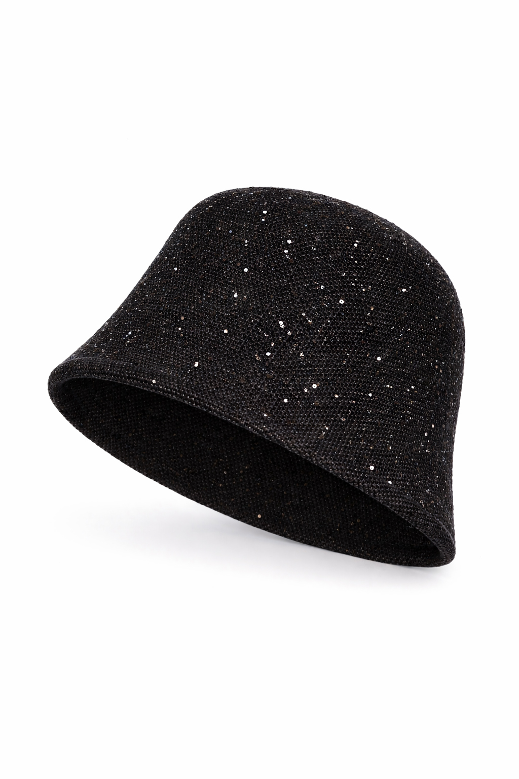 CLOCHE PAILLETTES, 100%PC, MADE IN PRC       - BLACK